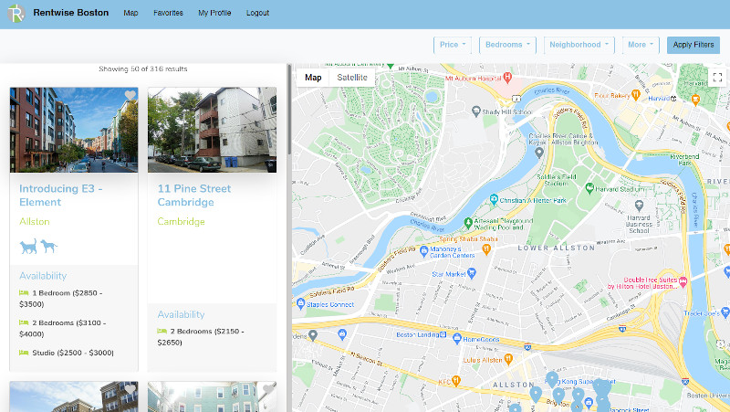 Screenshot of app.rentwiseboston.com